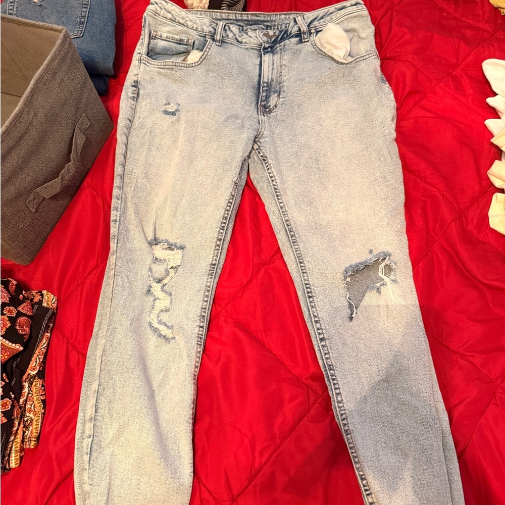 No Boundaries Light Blue Distressed Skinny Jeans